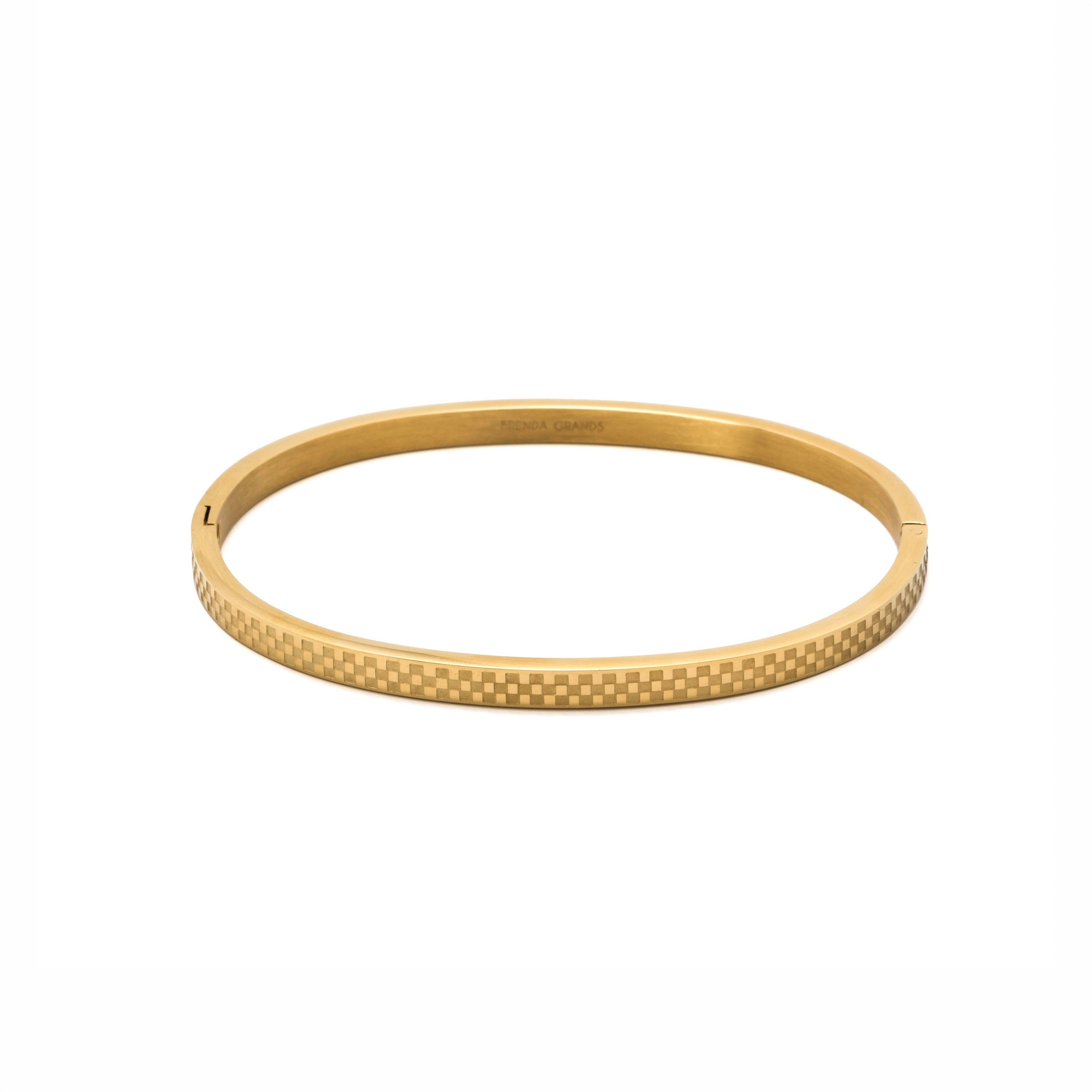 B. Grands Chess Waterproof Gold Bangle Bracelet
