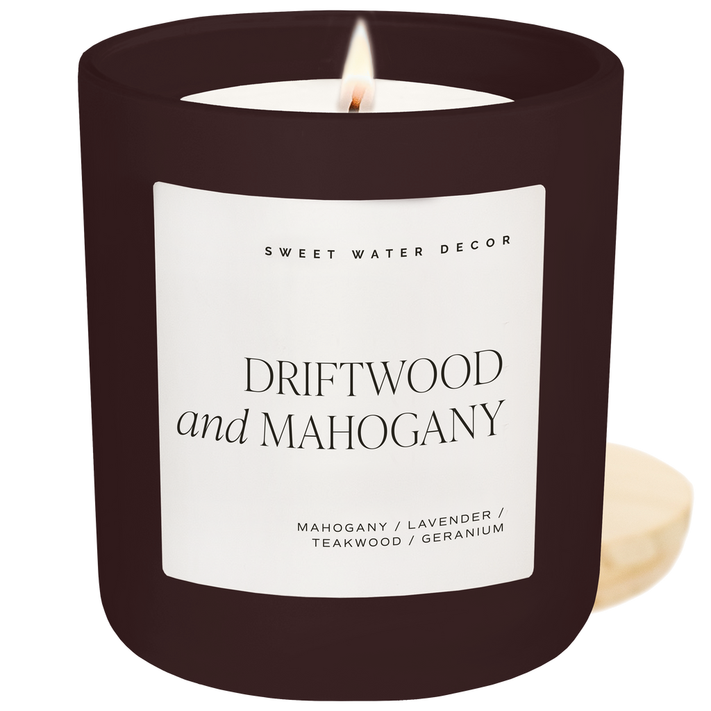 Driftwood and Mahogany 15 oz Candle, Matte Jar