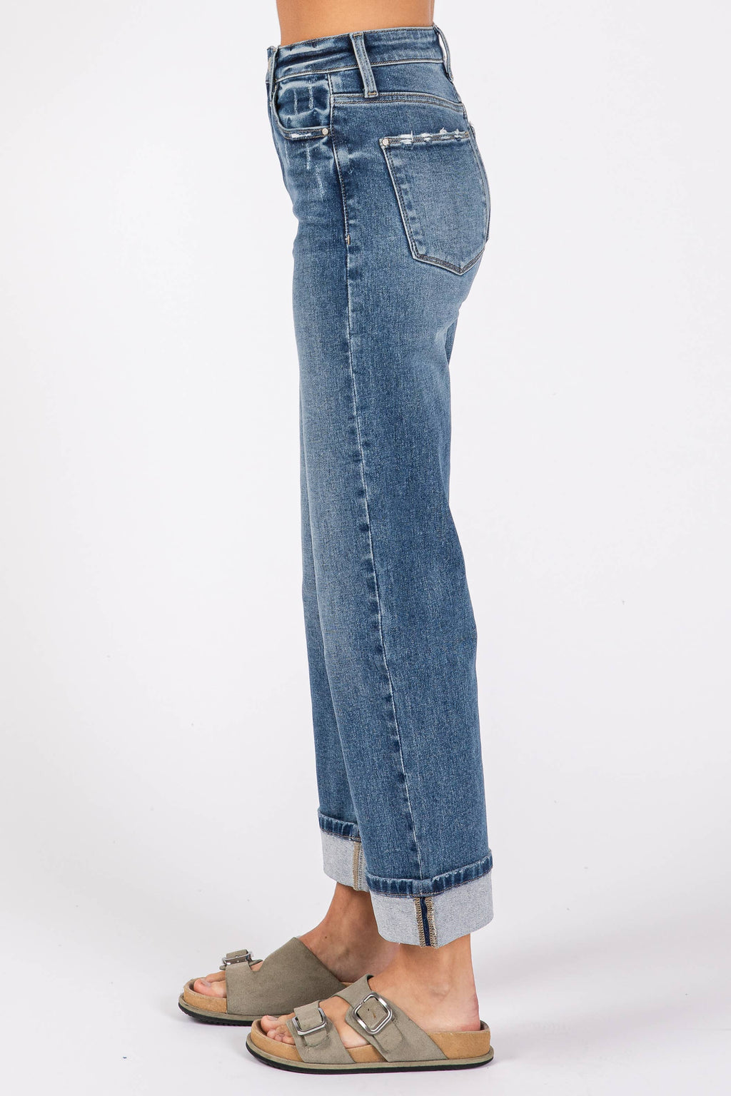 PETRA 153-HIGH RISE STRETCH RELAXED STRAIGHT W/ CUFFED HEM