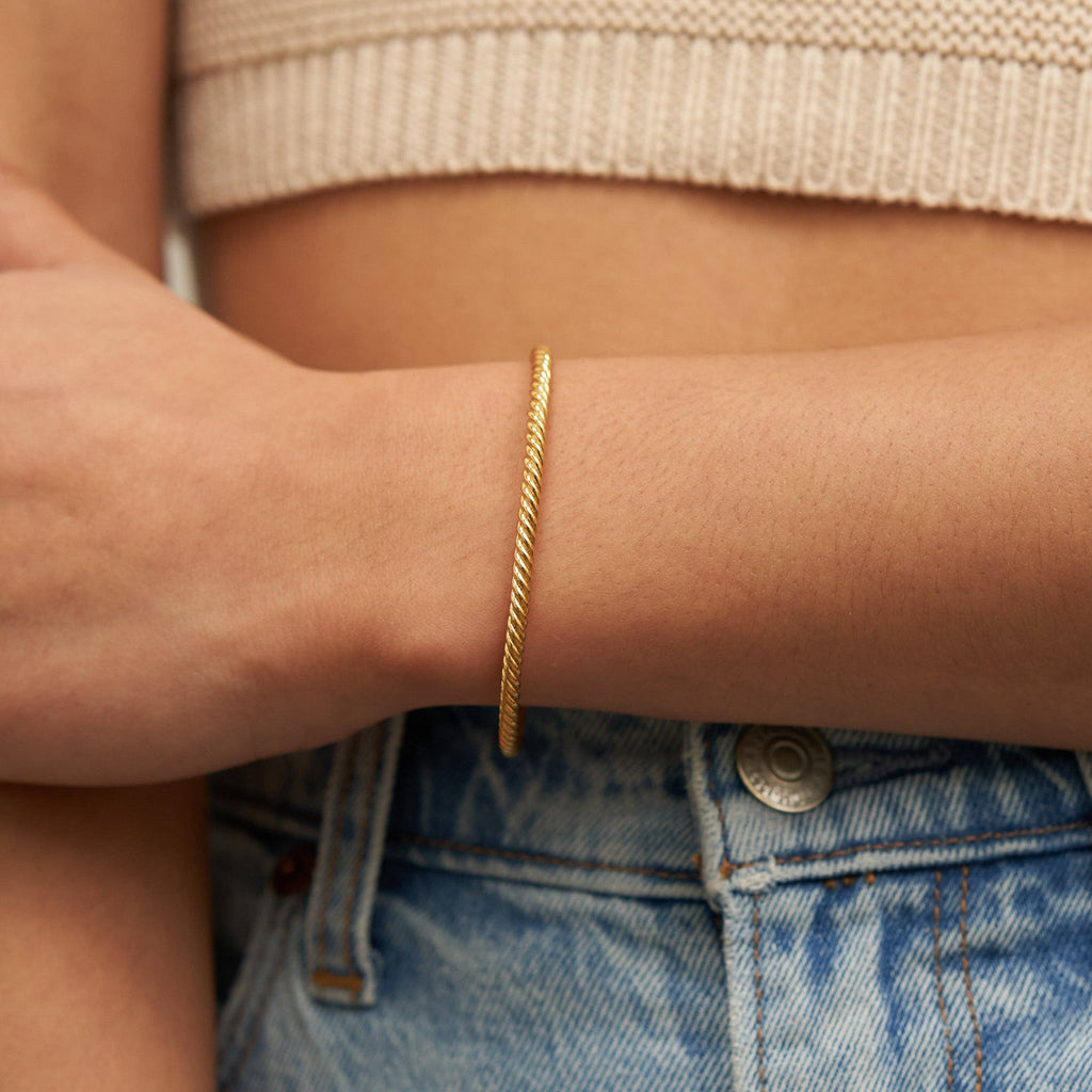 B. Grands 24K Gold Twisted Mini Bangle
