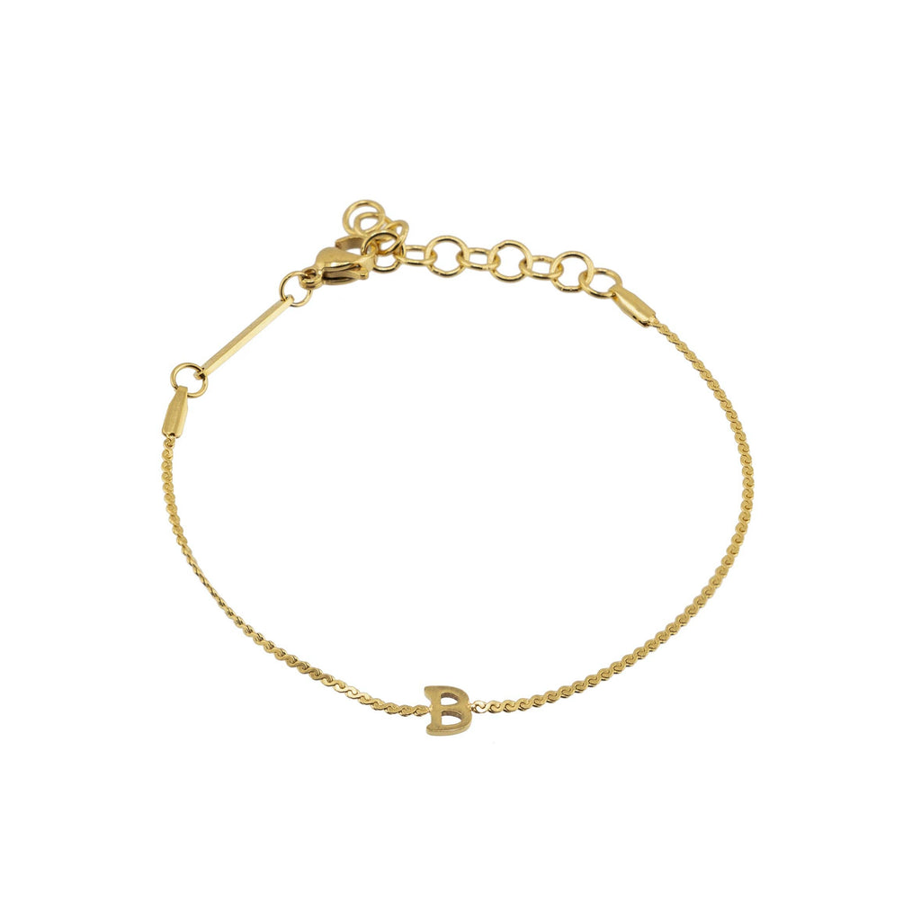B. Grands Waterproof Dainty Gold Initial Bracelet