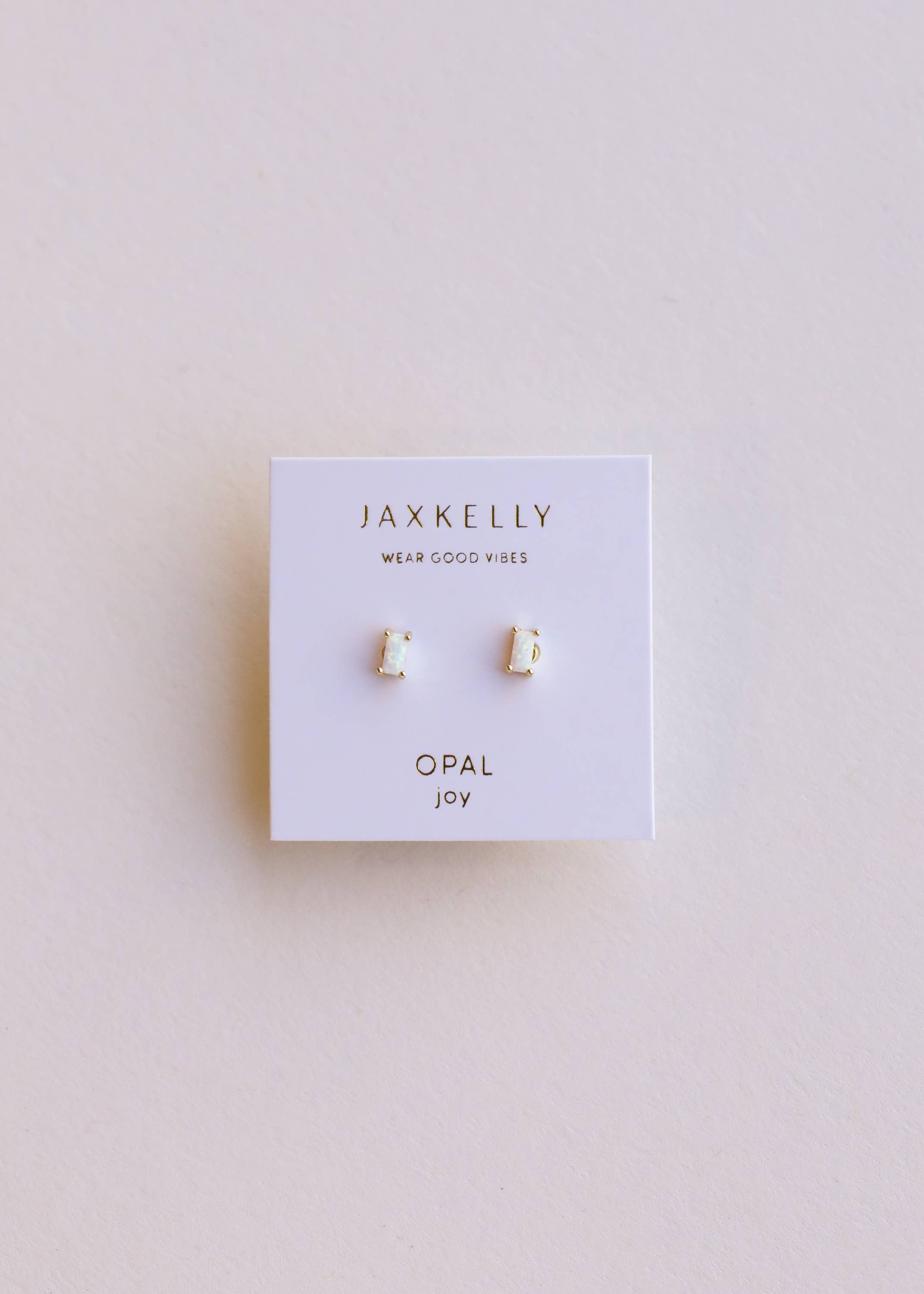 Baguette - White Opal - Earrings