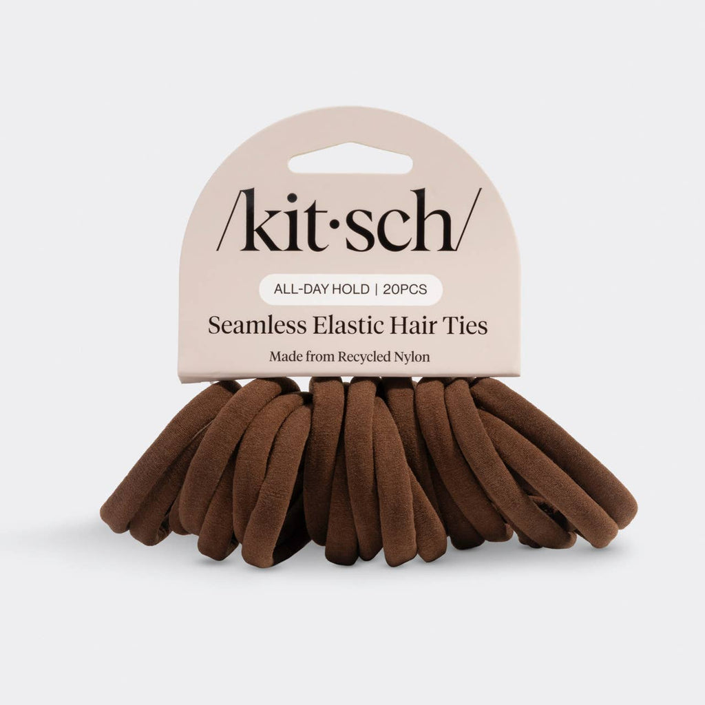 Seamless Hair Elastics 20pc Set - Chocolate