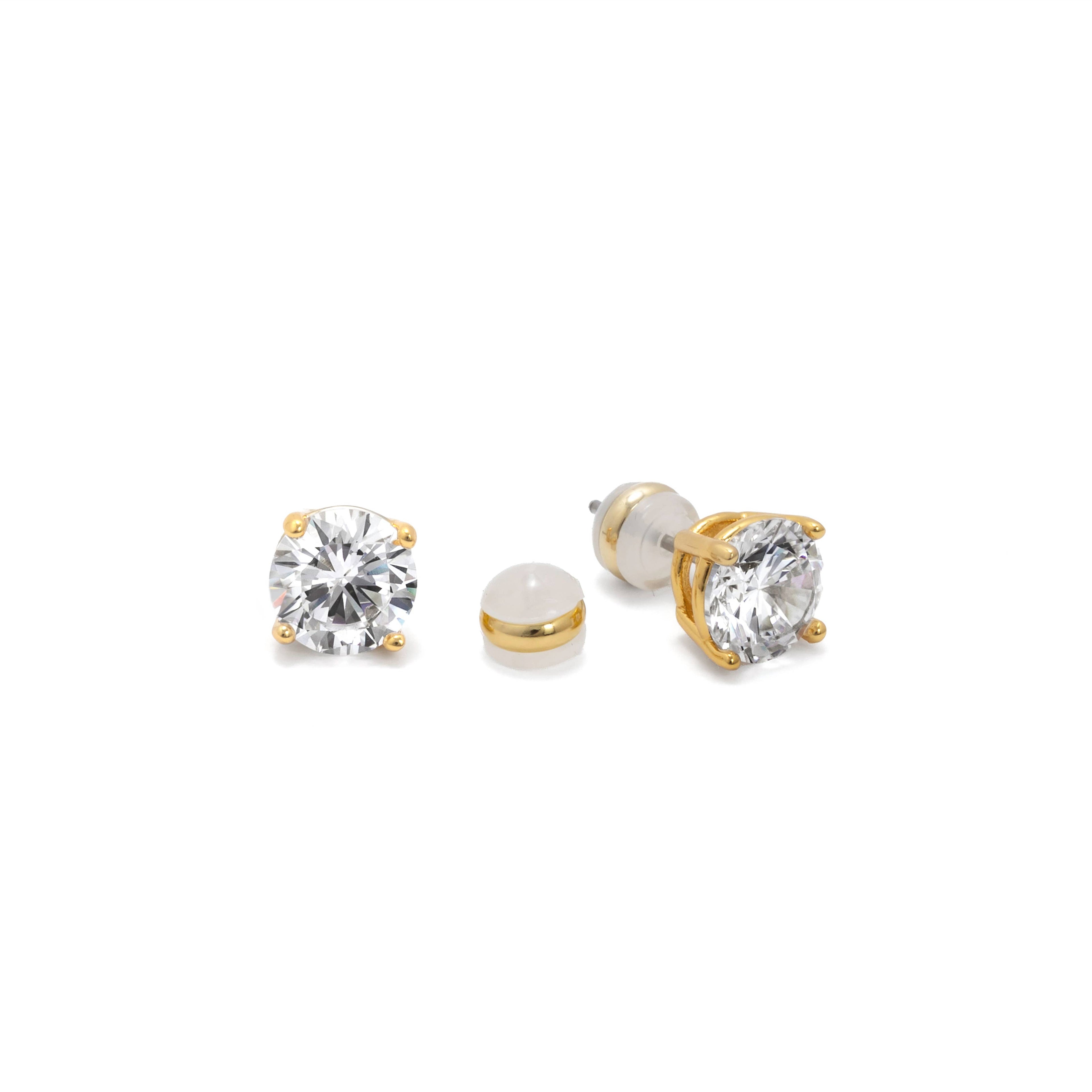 B. Grands Demi-Fine 8mm Round Solitaire Stud Earrings – Gold