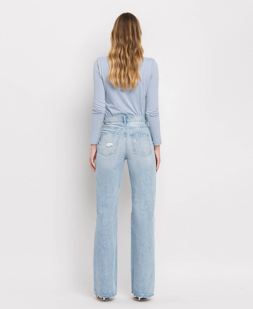VERVET-90'S VINTAGE SUPER HIGH RISE FLARE JEANS