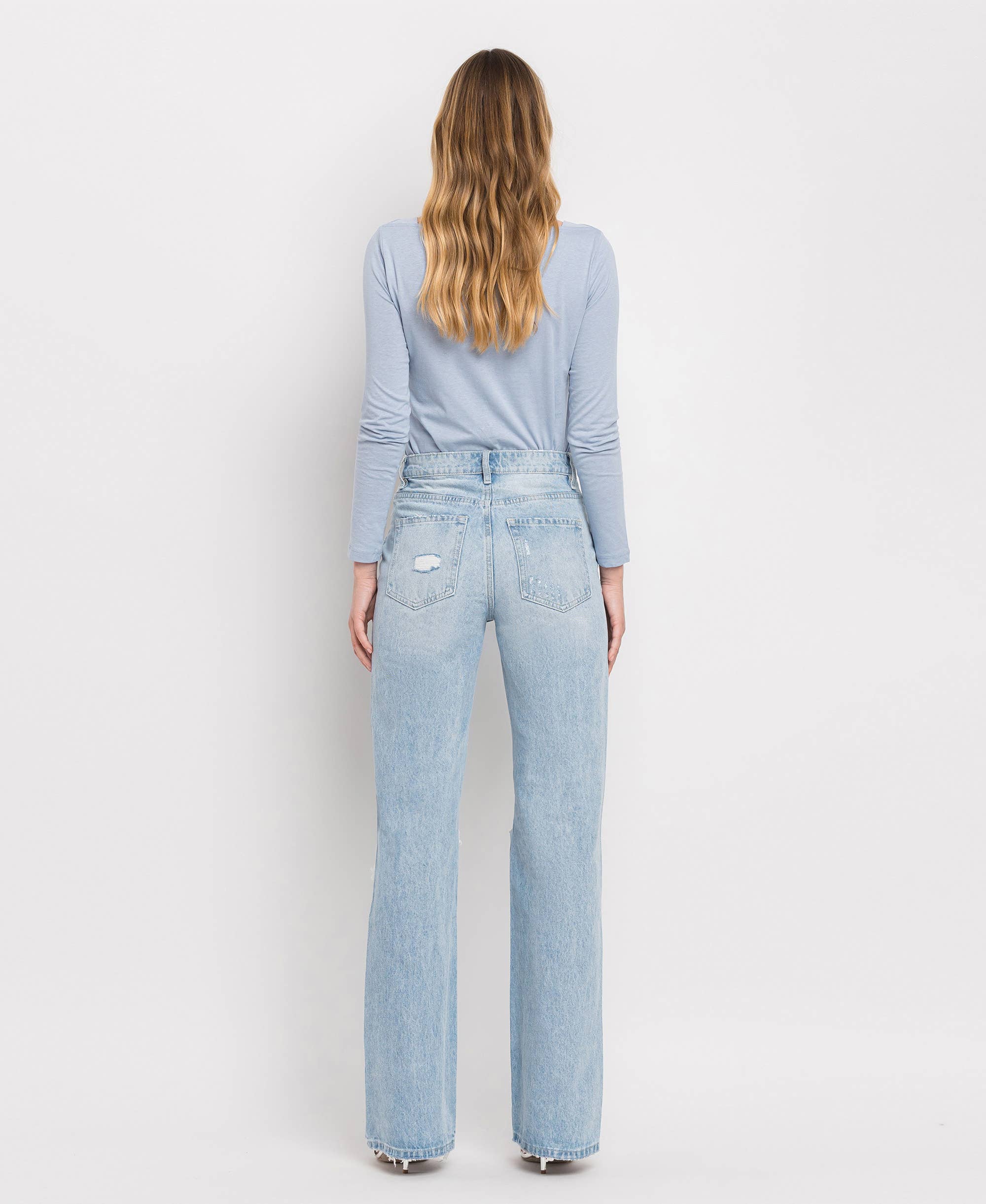 VERVET-90'S VINTAGE SUPER HIGH RISE FLARE JEANS