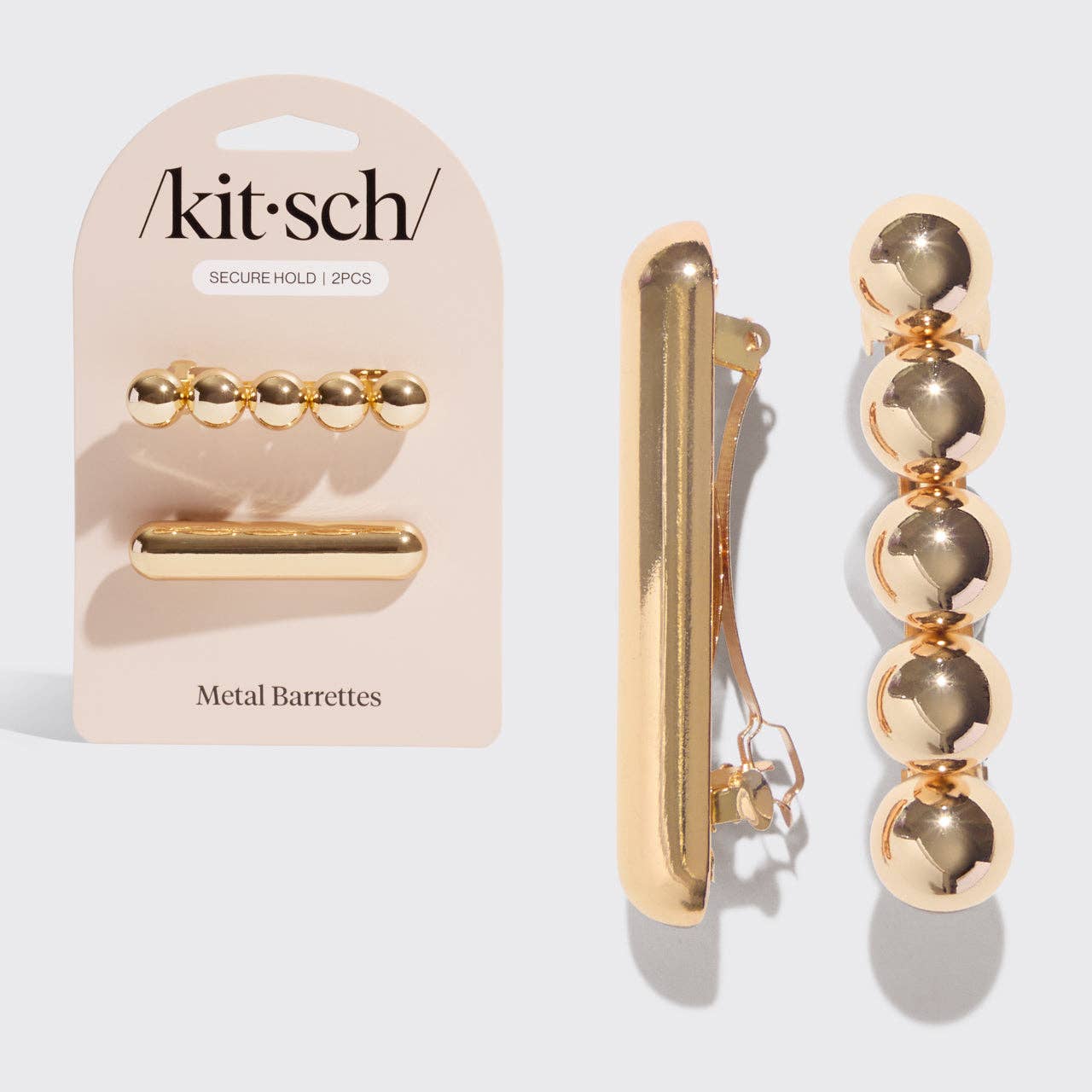 kitsch Gold Metal Barrettes