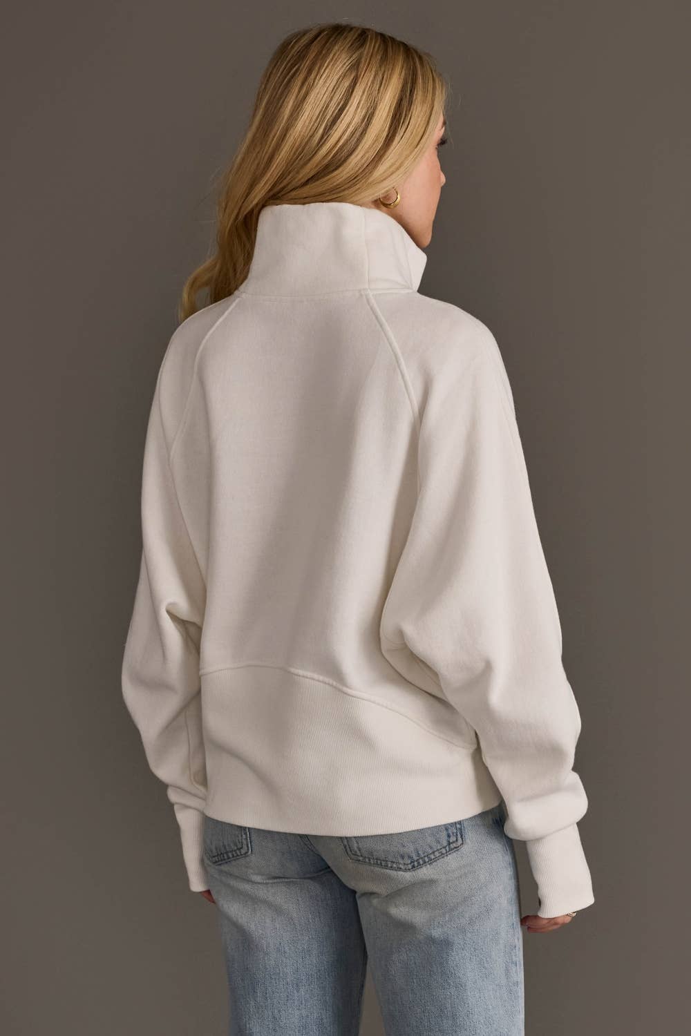 White Quarter Zip Sweatshirt