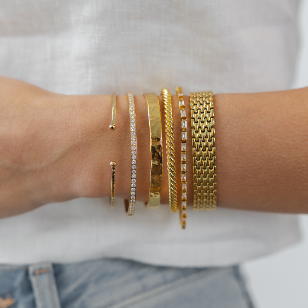 B. Grands Waterproof Gold Lined Tennis Bangle