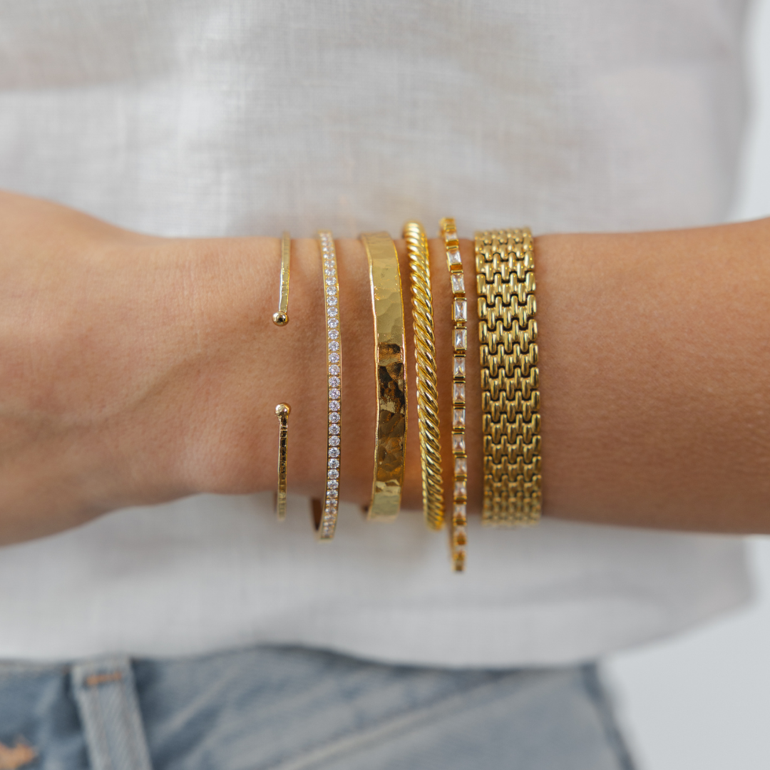 B. Grands Waterproof Gold Lined Tennis Bangle