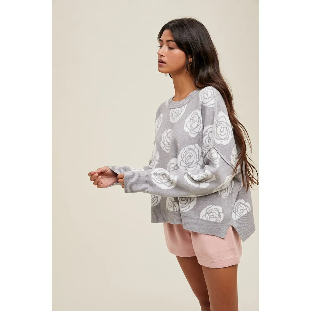 Floral Jacquard Sweater