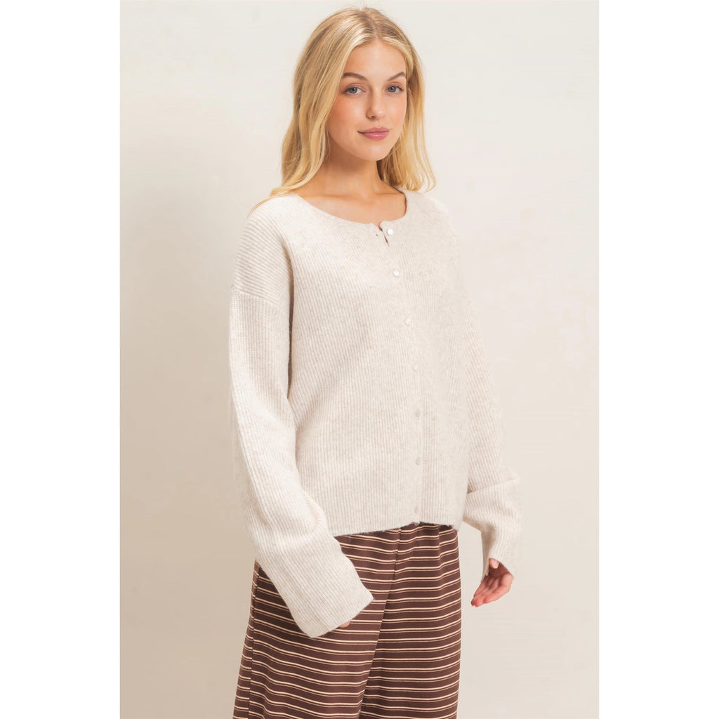 Oatmeal - Ribbed Cardigan
