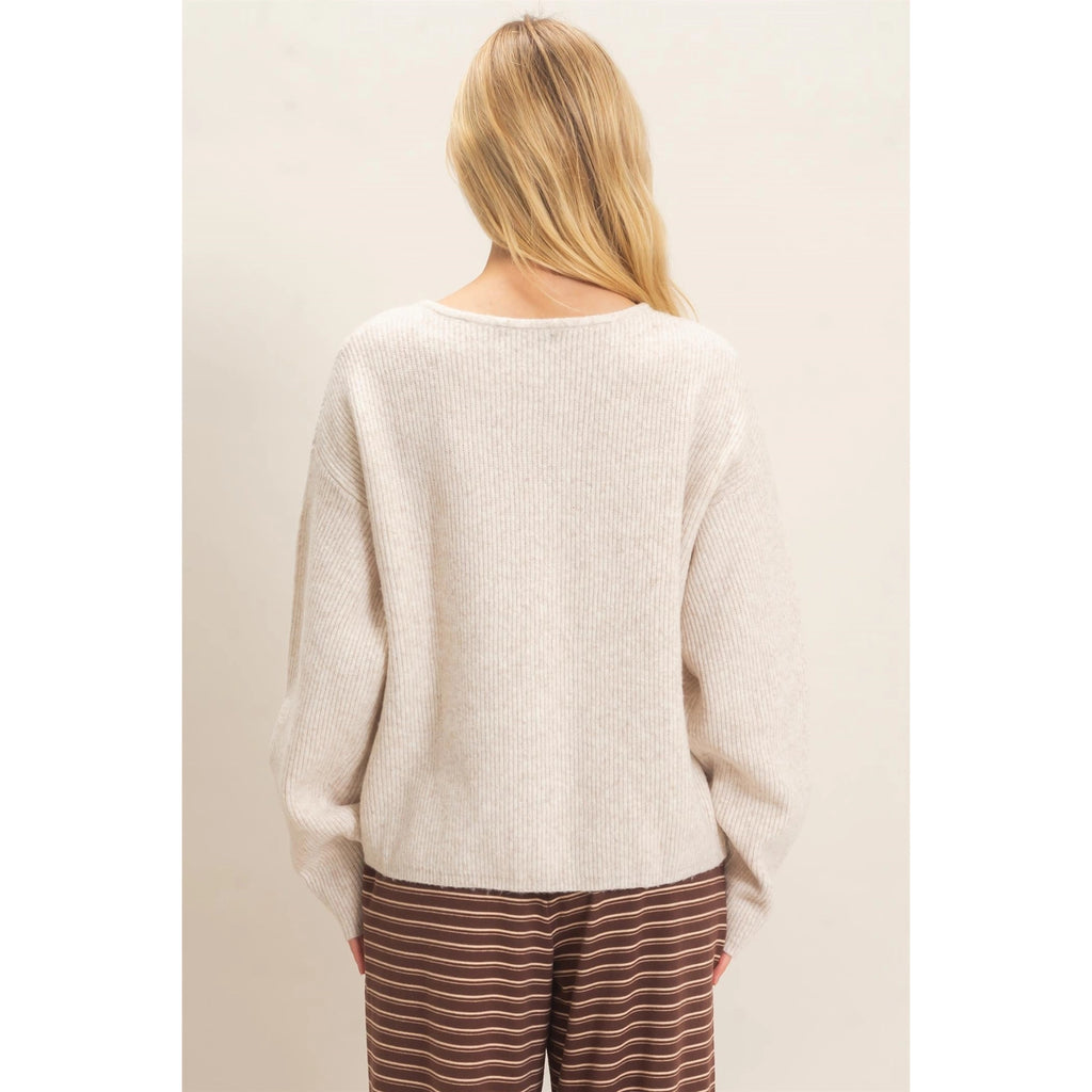 Oatmeal - Ribbed Cardigan