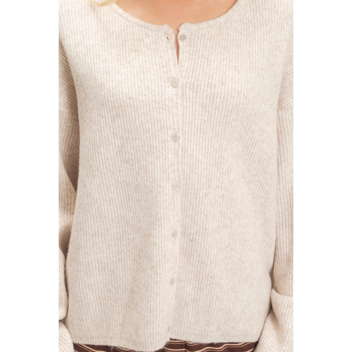 Oatmeal - Ribbed Cardigan