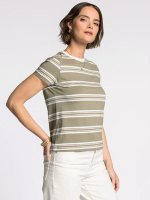 NATALIE TEE - Green Tea/ Ivory