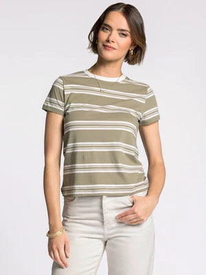 NATALIE TEE - Green Tea/ Ivory