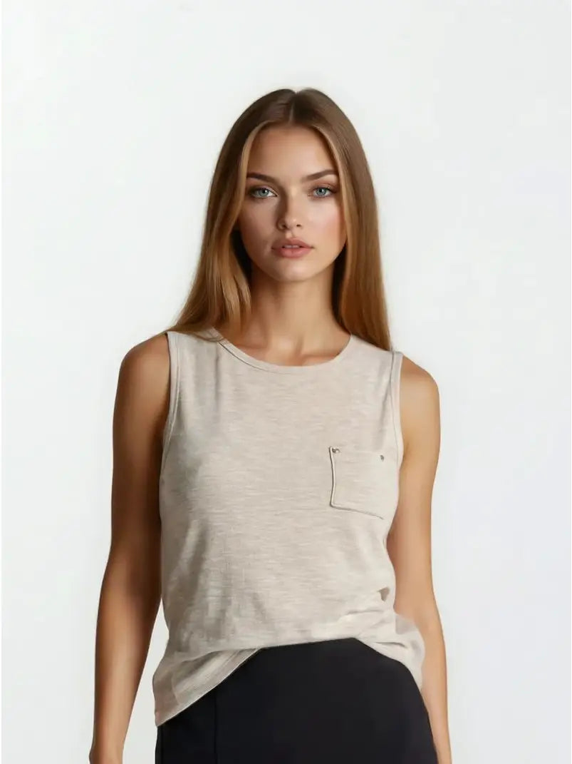 Mini Patch Pocket Olive Tank