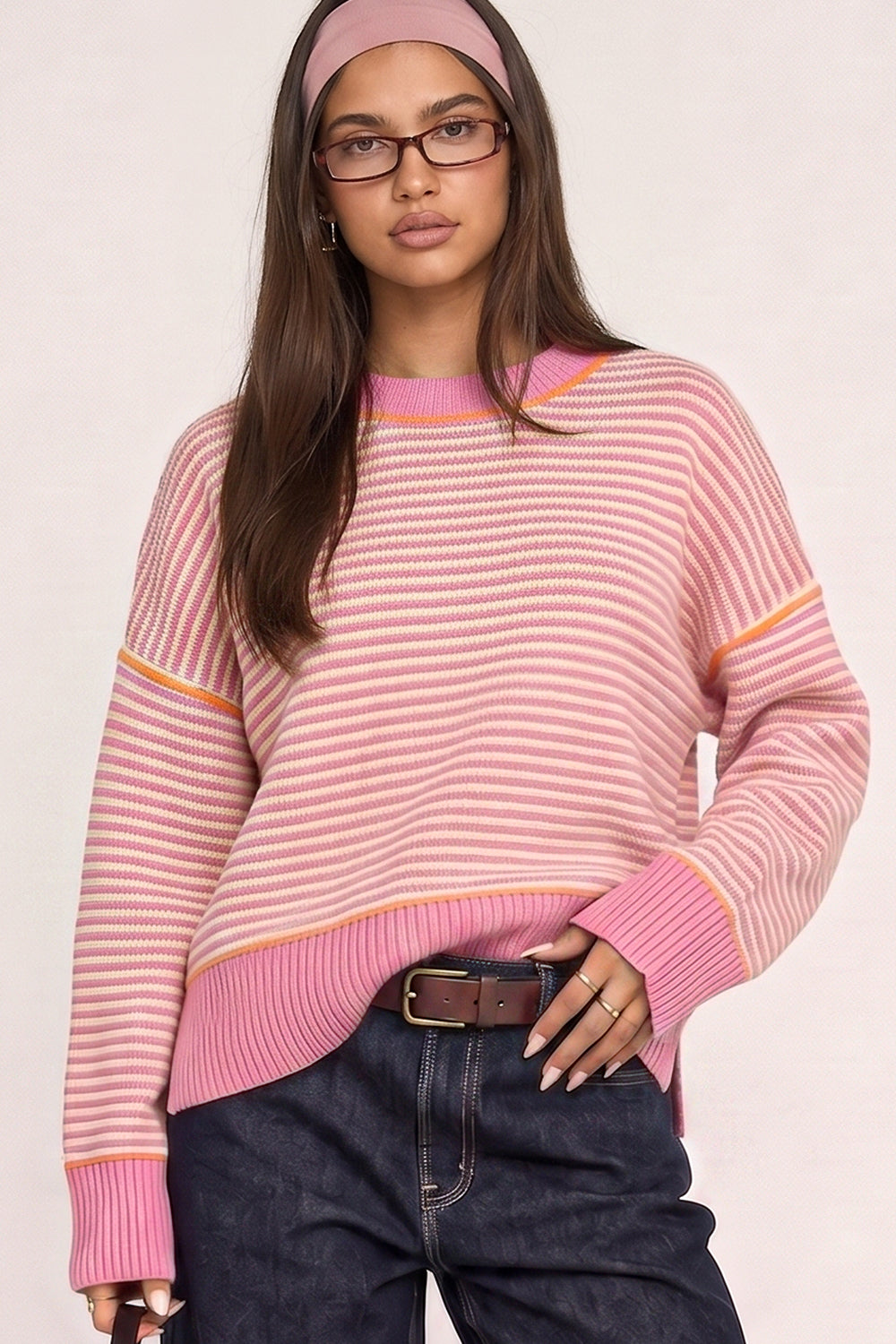 Teddi Pink Striped Sweater