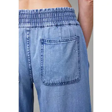 Hidden Denim Wide Leg - Tie Front