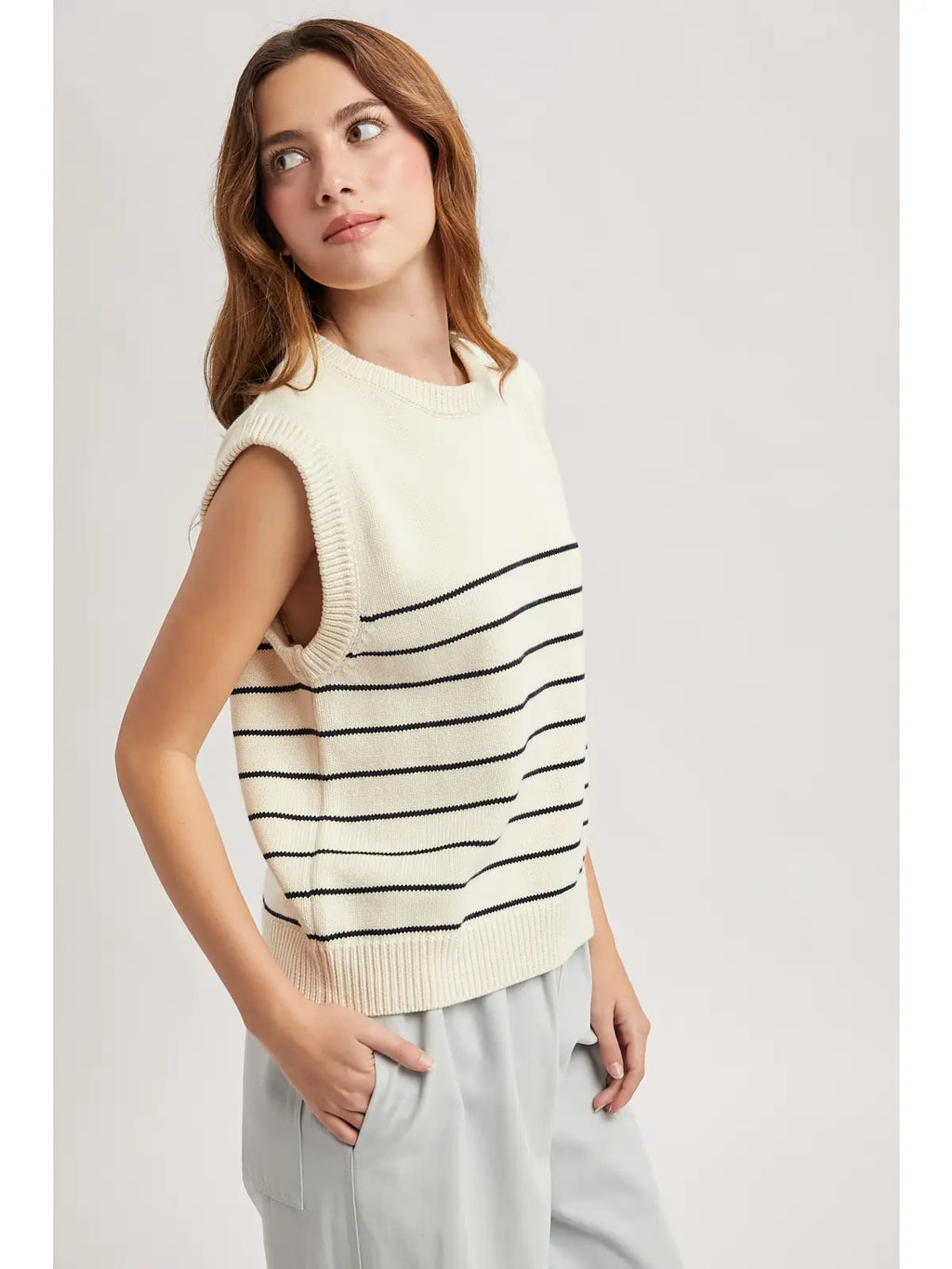 Striped Muscle Tank Sweater