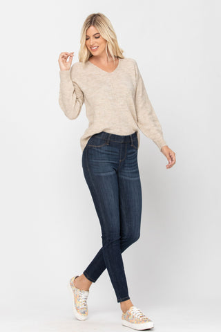 Judy Blue Mid-Rise Pull-On Skinny Jegging