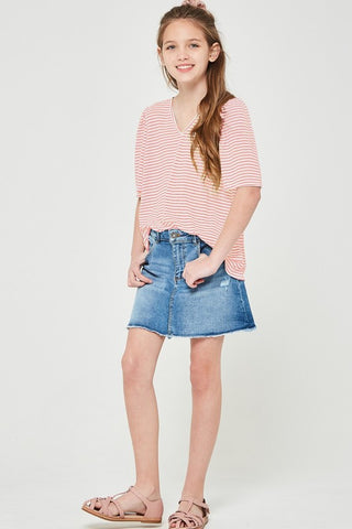 Pin Stripe Flare Top