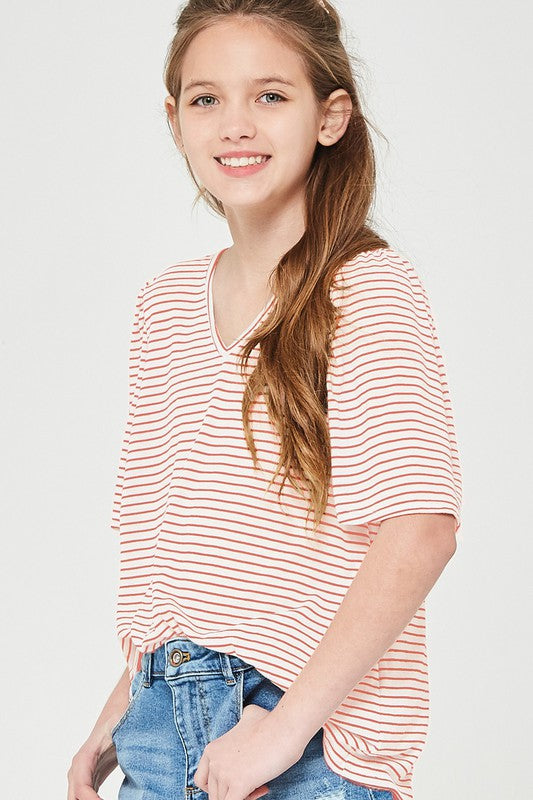Pin Stripe Flare Top