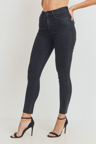 JBD Black Washed Raw Hem Jeans