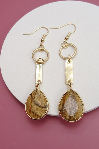 Stone Teardrop Earrings