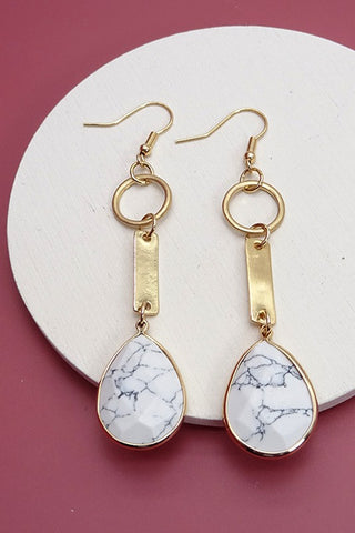 Stone Teardrop Earrings