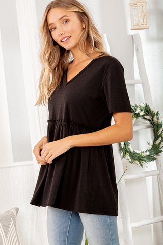Curvy Black Babydoll Top