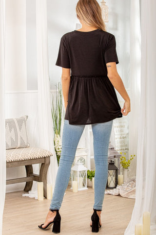 Curvy Black Babydoll Top