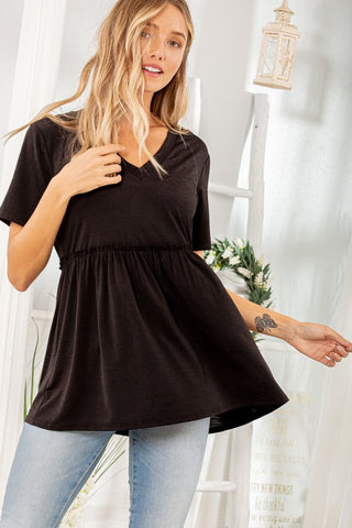 Curvy Black Babydoll Top