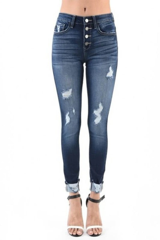 Dark Gemma High Rise Ankle Skinnies