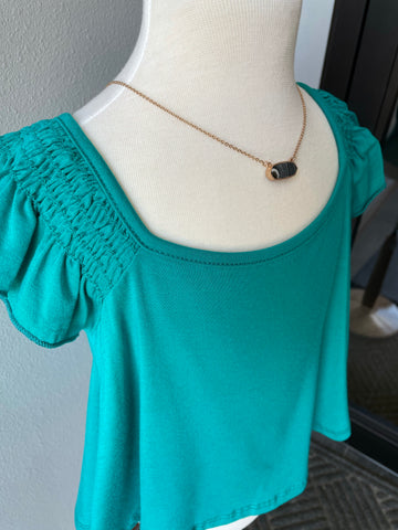 Girls Smocked Ruffle Top