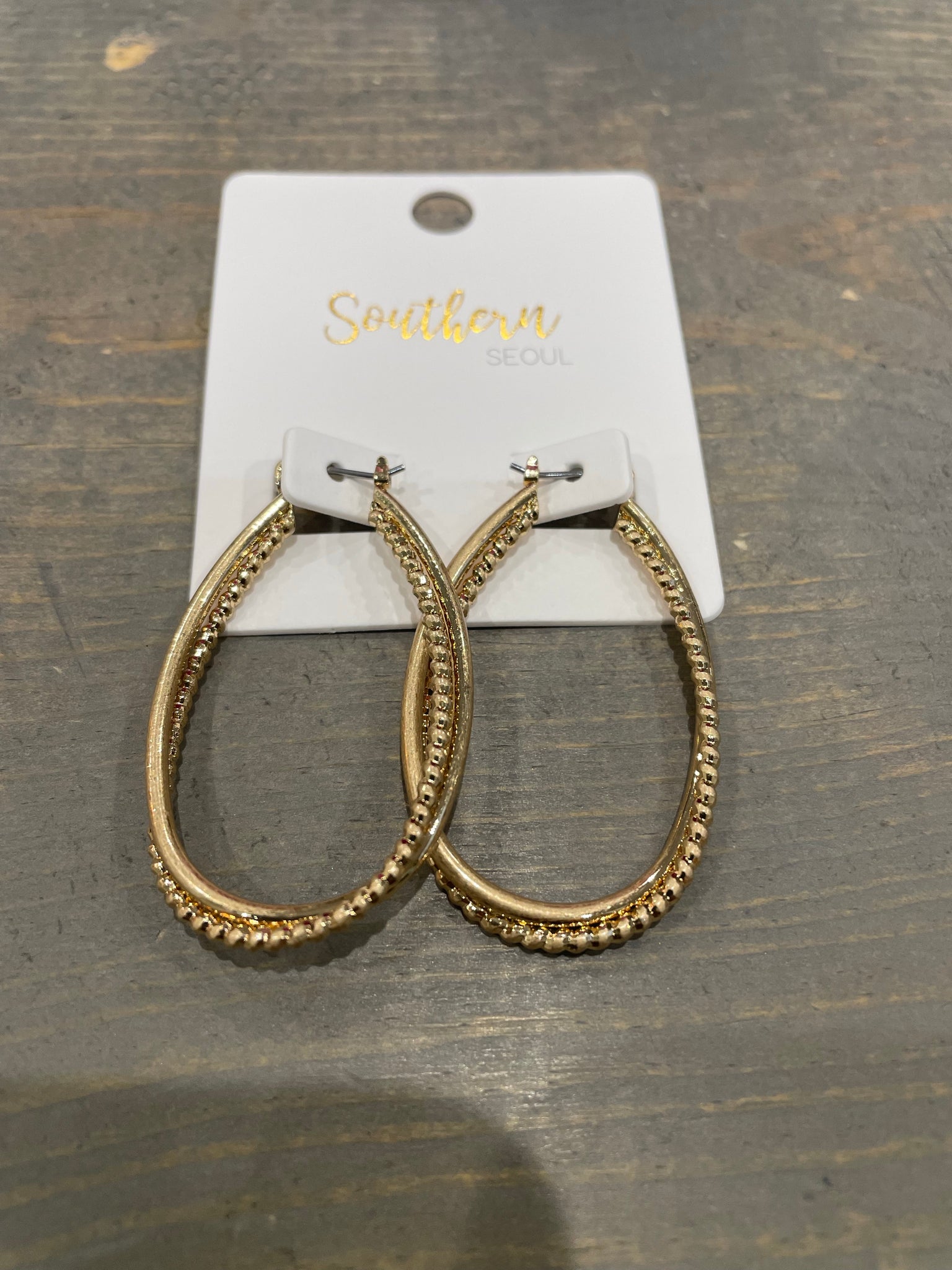 Gold Twist Hoops